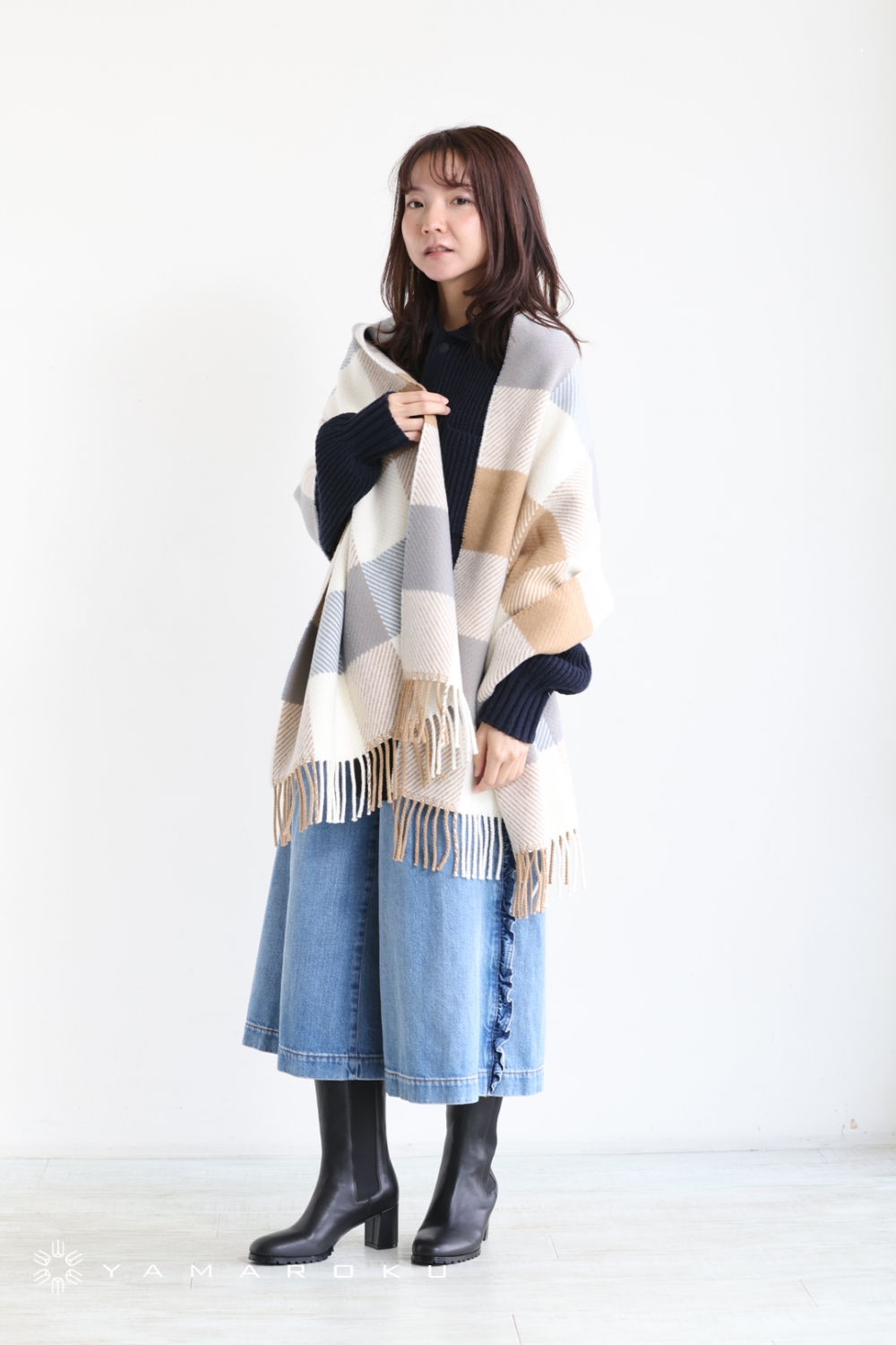 6(ROKU)＞CASHMERE PONCHO STOLE/ストール｜ファッション