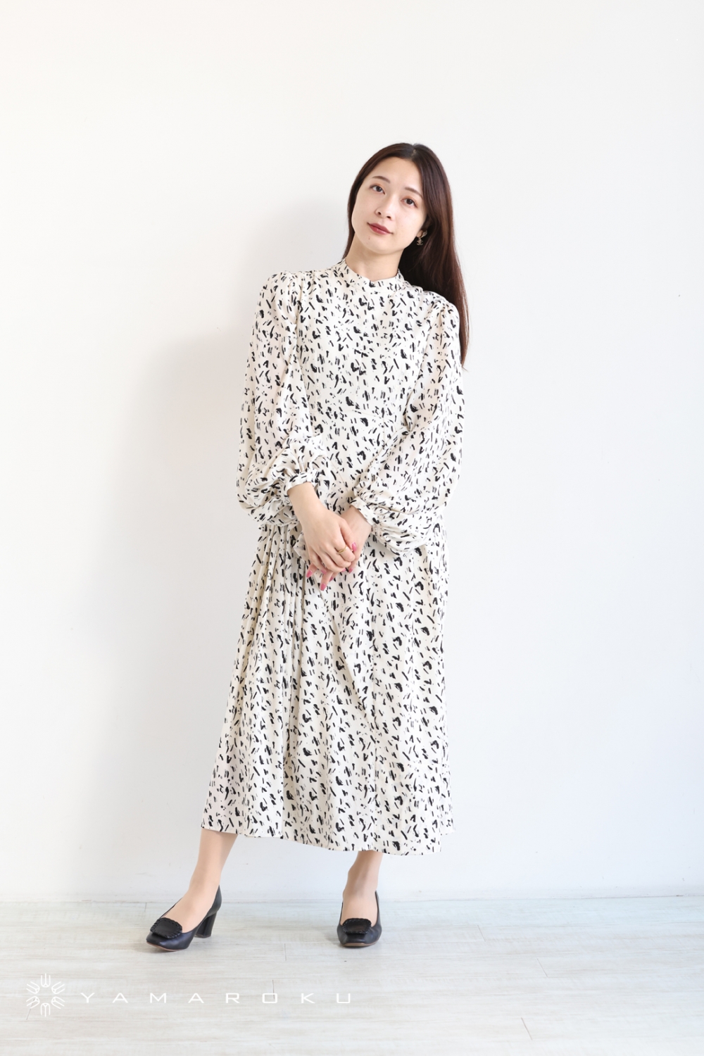 エレンディーク ELENDEEK グログランギャザーワンピース