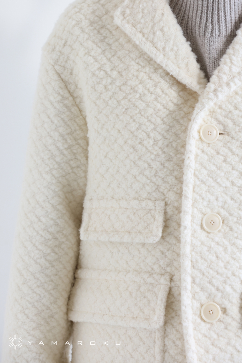 Ballsey(ボールジィ) ウールパイルミルド ビルドネックショートコート