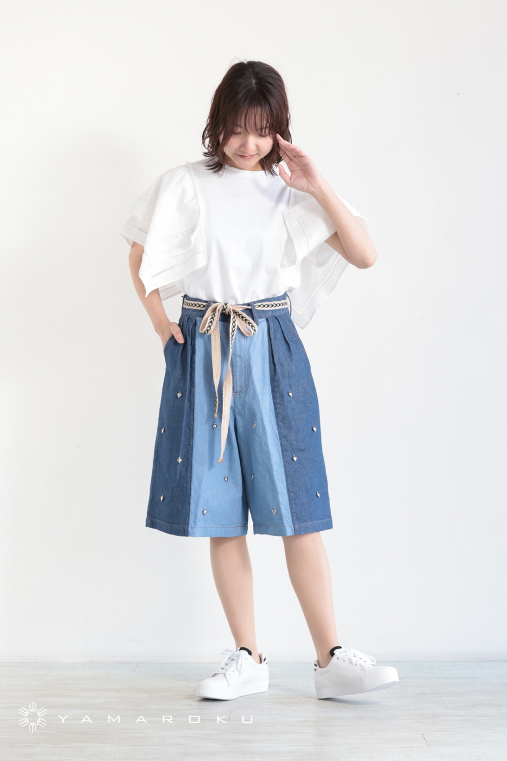 MUVEIL】 レースショートパンツ ミュベール ボリュームシルエット MUVEIL】 レースショートパンツ ミュベール ボリュームシルエット