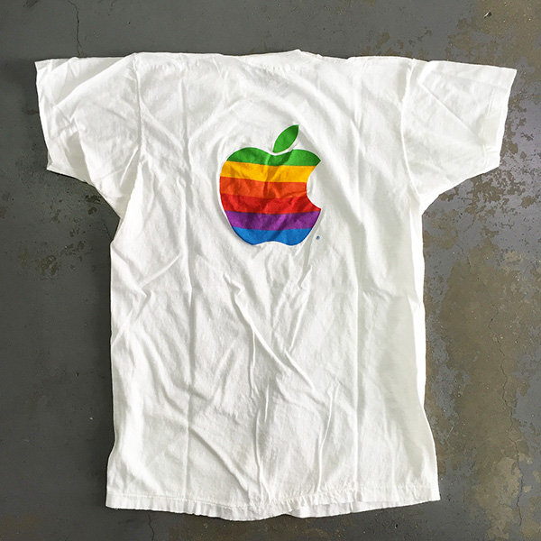 Apple Computer - “Rainbow Apple” Back Print T-shirt (Vintage Used