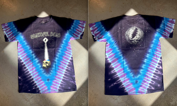 T-shirt Grateful Dead Liquid Blue – Tie Dye Rasta Steal Your Face, Taille Normale
