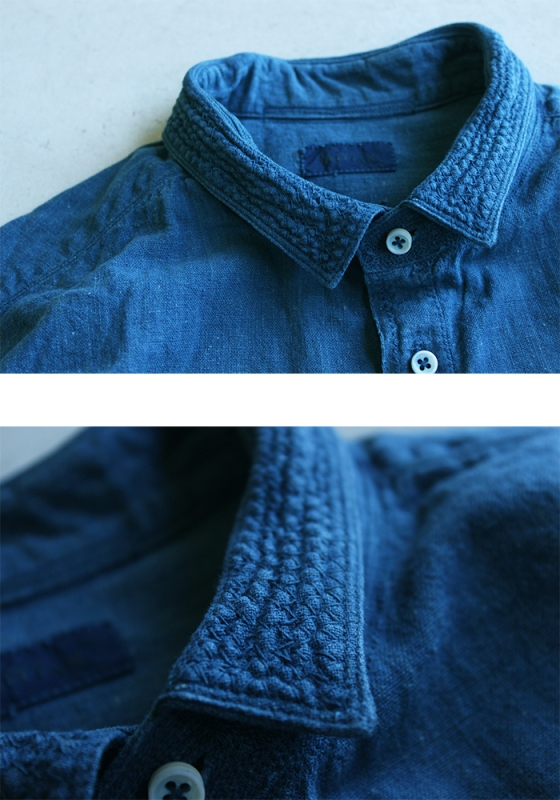 MITTAN カディシャツ(補強) 藍×胡桃 | Diary