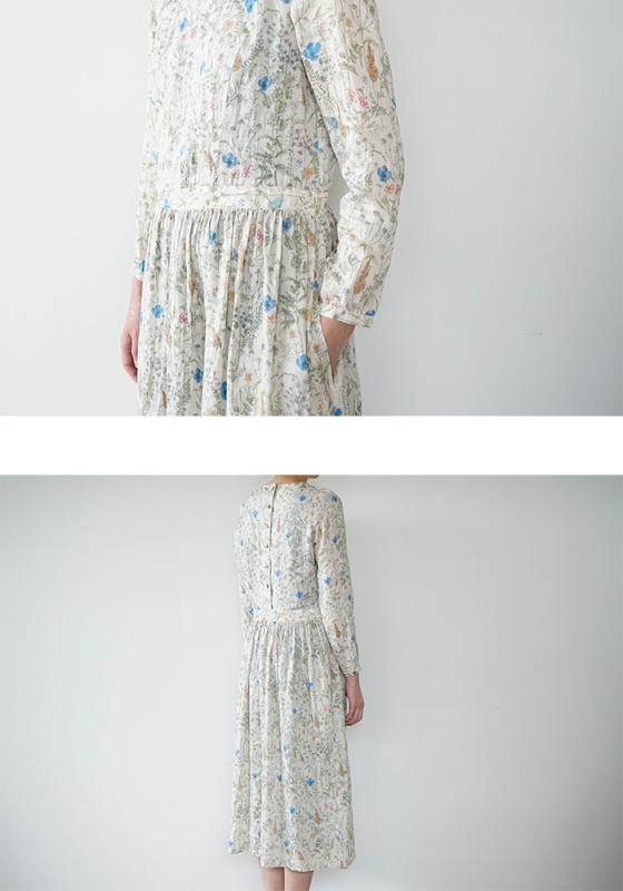 the last flower of the afternoon 優しき庭 gather one-piece dress | Diary