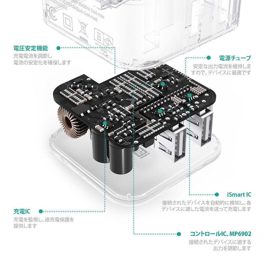 USB½¼ÅÅ´ï RAVPower 24W 2¥Ý¡¼¥È iPhone iPad ¥¹¥Þ¥Û ¥¿¥Ö¥ì¥Ã¥È ¥â¥Ð¥¤¥ë¥Ð¥Ã¥Æ¥ê¡¼ ÅùÂбþ AC¥¢¥À¥×¥¿µÞ®½¼ÅÅ ¥Á¥ã¡¼¥¸¥ã¡¼