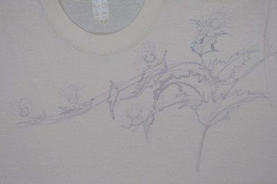 手描き友禅Tシャツ 下絵1