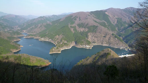 奥多摩湖を見下ろす