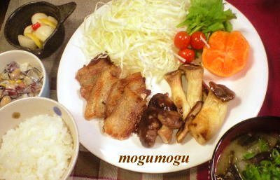 豚バラ塩こしょう焼き