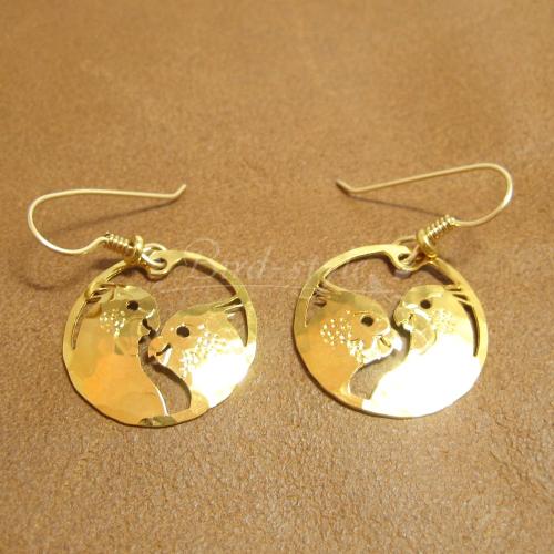 オカメインコのピアス-cockatiel love-gold