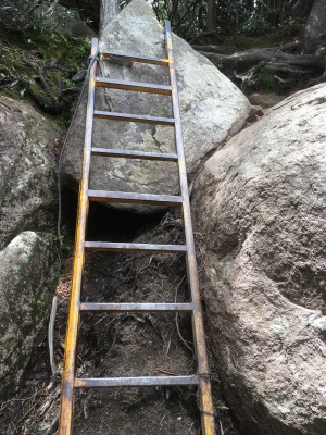 瑞牆山 ラストのはしご