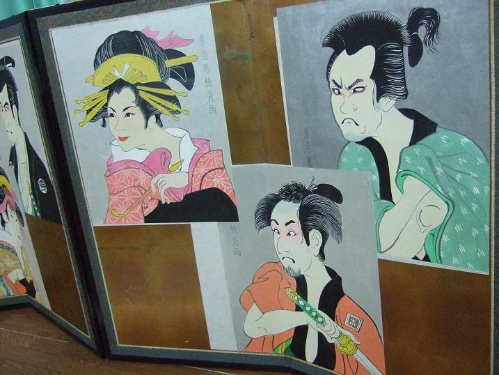 笑撃大首浮世絵屏風右