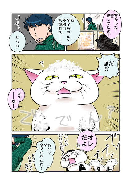 雪ネタ猫マンガ