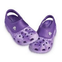 purple camo crocs