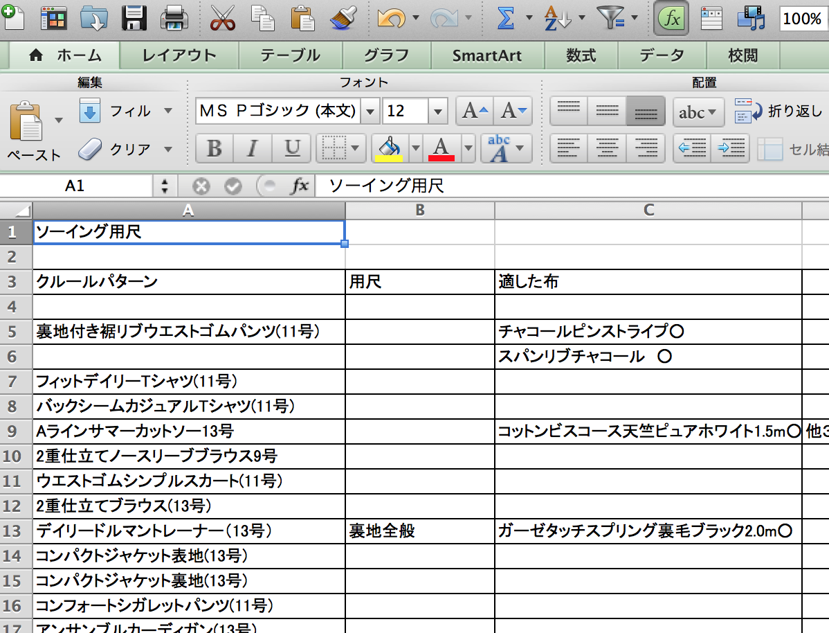 片づけ Excelで布の在庫管理 Eyes Luv U