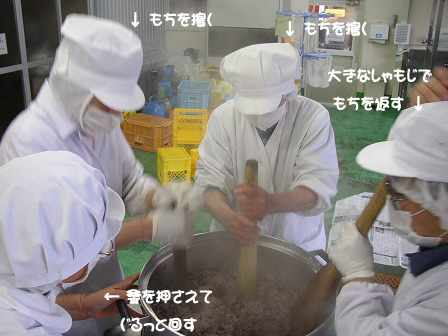 搗き手2人に返し1人に釜係1人