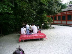 境内で避暑