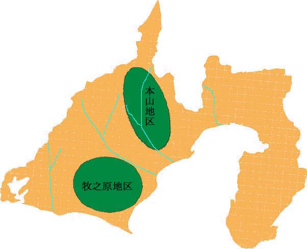 静岡の主要茶産地