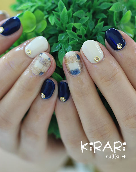 464 ブランケット風チェック ネイル 長野県辰野町ネイルサロン Kirari のcolorful Life