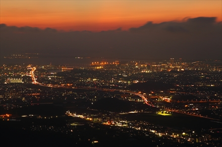 米ノ山からの福岡市の夕景