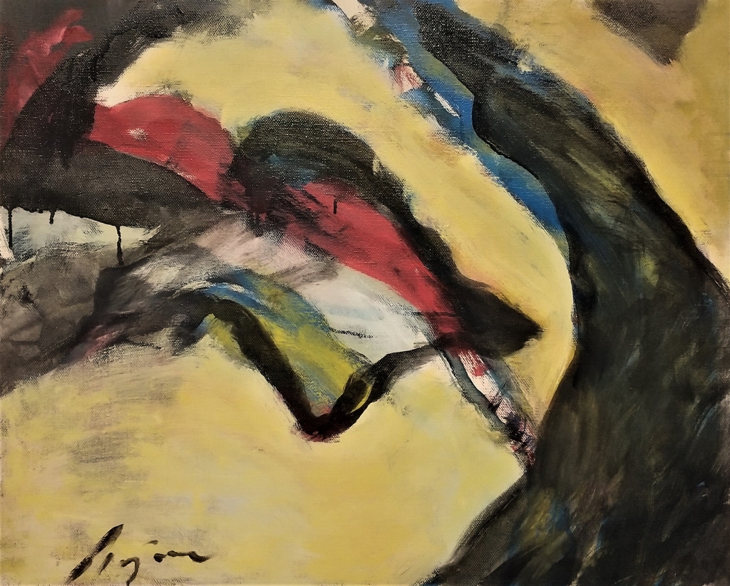 野見山暁治　アクリル・ガッシュ抽象画　黄色い風景　美術館級名作　全集に情報掲載 野見山暁治 アクリル・ガッシュ抽象画 黄色い風景 美術館級名作 全集に