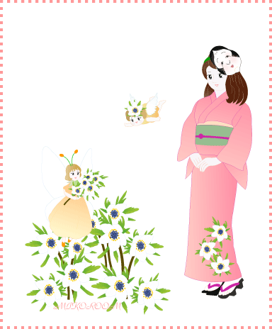 節分草と少女♪