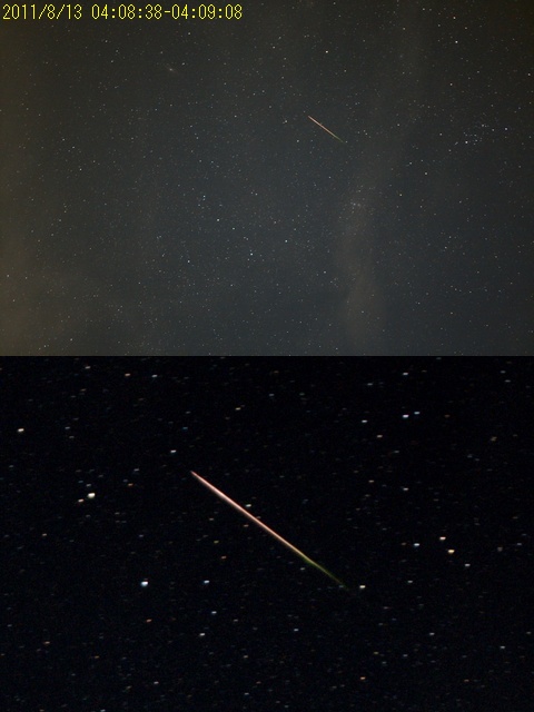 ペルセウス座流星群の流星