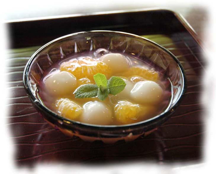 甘夏と白玉のくずよせ