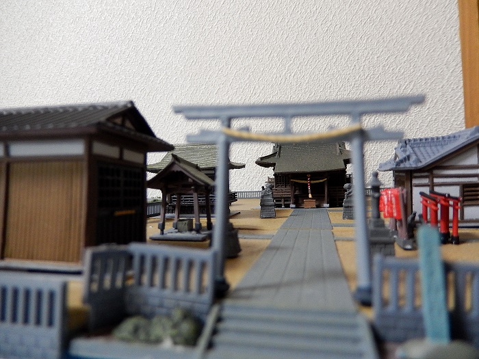 Nゲージジオラマ自宅新レイアウト製作記】 ジオコレ神社の組み立て工事