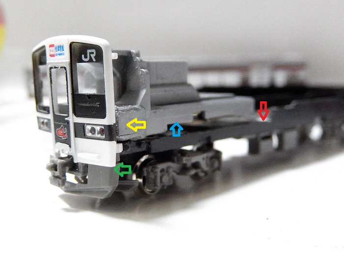 電車 ライト 部品 鉄道 Nゲージ鉄道模型】鉄コレ719系磐越西線あかべぇ塗装 ライト点灯