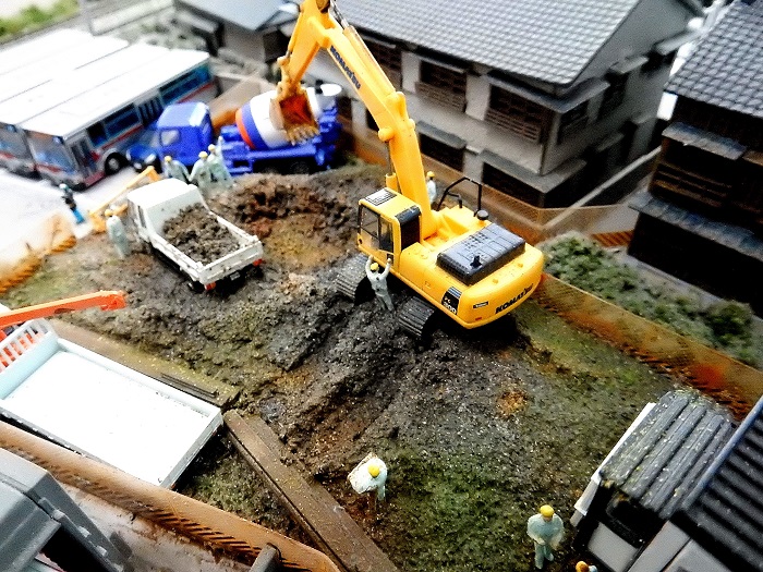 Nゲージジオラマ自宅新レイアウト製作記】 工事現場 ジオラマ