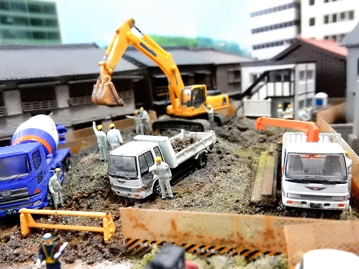 Nゲージジオラマ自宅新レイアウト製作記】 工事現場 ジオラマ ザ・建機
