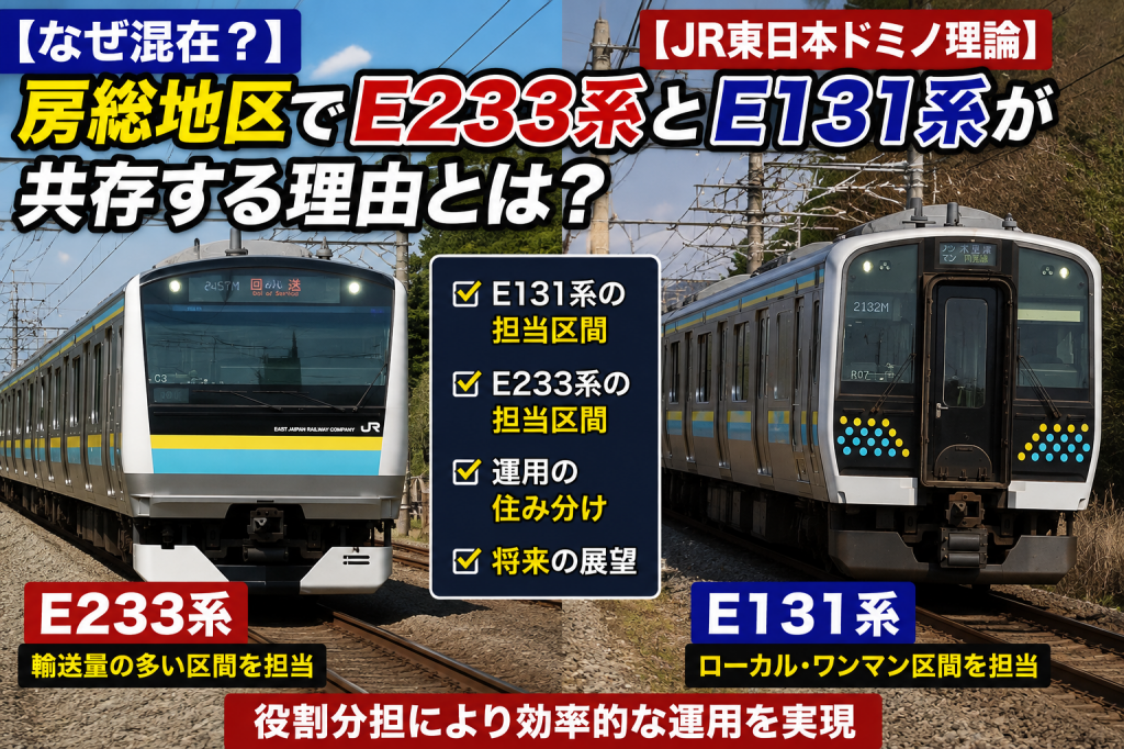 なぜ混在？】房総地区でE233系とE131系が共存する理由とは？──JR