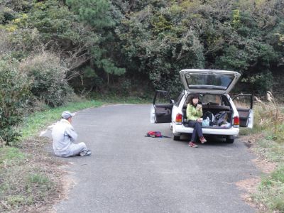 車にてコーヒータイム