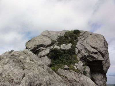 山頂(男岳)を望む