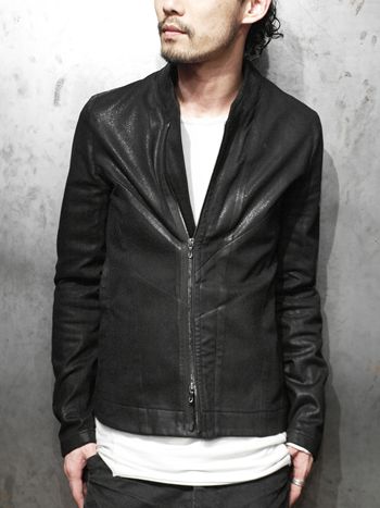 Julius ユリウス シームド ニットデニム ジャケット BK