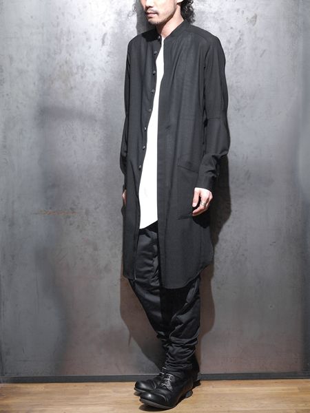 DEVOA ウールスーパー110'sノーカラーロングシャツ | ☆VEKTOR BLOG