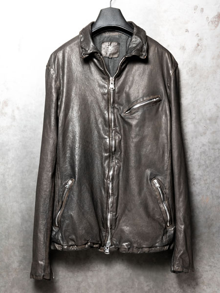 BACKLASH イタリアンショルダー0.6mm製品染シングルライダース BACKLASH イタリアンショルダー0.6mm製品染シングルライダース