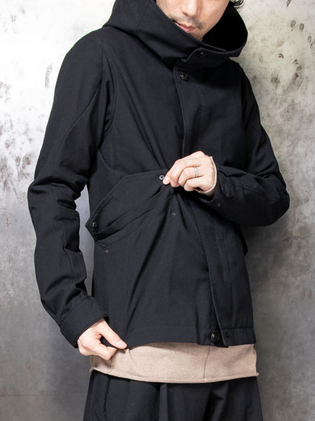 ジャケット・アウター DEVOA Jacket cotton nylon /BLACK デヴォア DEVOA Down Jacket Shrink Cotton / Nylon （BLACK） -FASCINATE