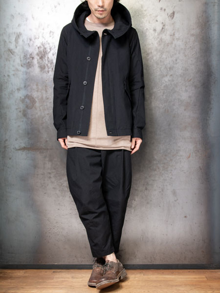 DEVOA Hooded jacket cotton nylon /BLACK | ☆VEKTOR BLOG