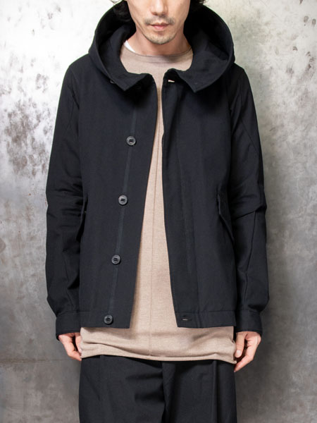 DEVOA Hooded jacket cotton nylon /BLACK | ☆VEKTOR BLOG