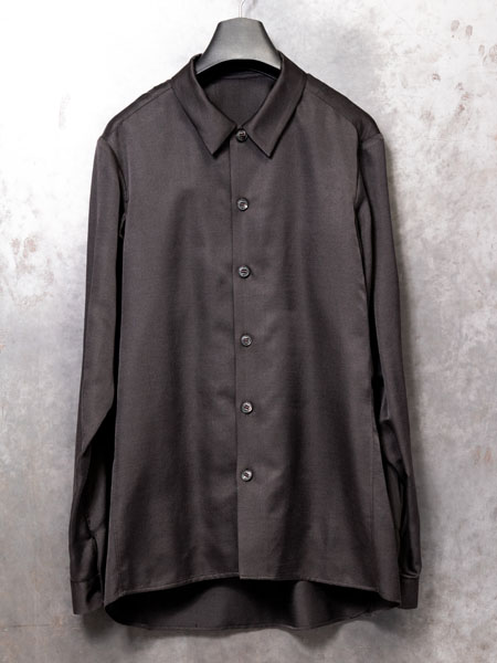 DEVOA Shirt silk wool satin sandblast finish /OTTER GRAY 