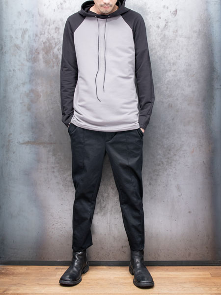 incarnation COTTON92% EL8% CUT & SAWN HOODED RAGLAN LONG SLEEVE 