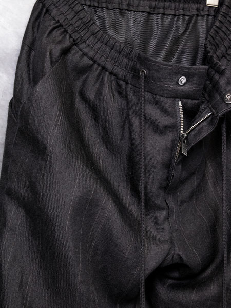 DEVOA Slim pants Ramie stripe /BLACK STRIPE | ☆VEKTOR BLOG