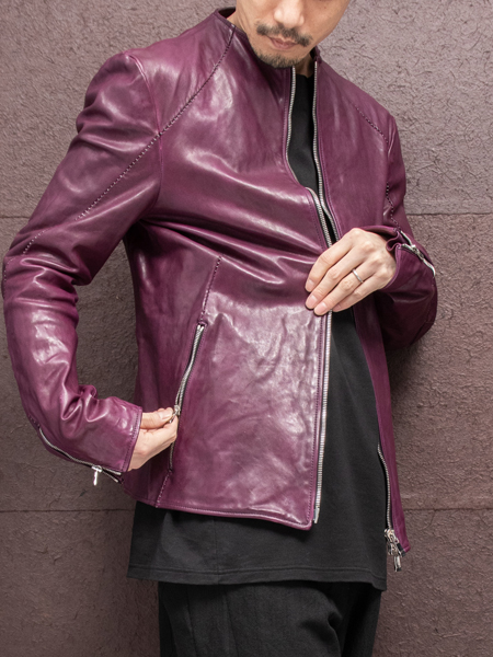 incarnation HORSE LEATHER NO COLLAR ZIP/F MOTO SPIRAL ARM