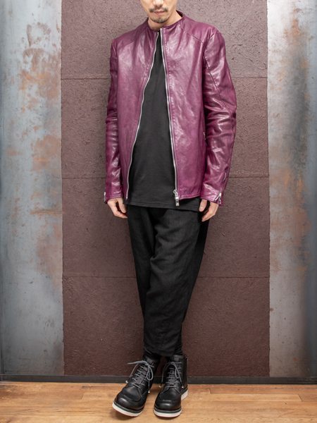 incarnation HORSE LEATHER NO COLLAR ZIP/F MOTO SPIRAL ARM