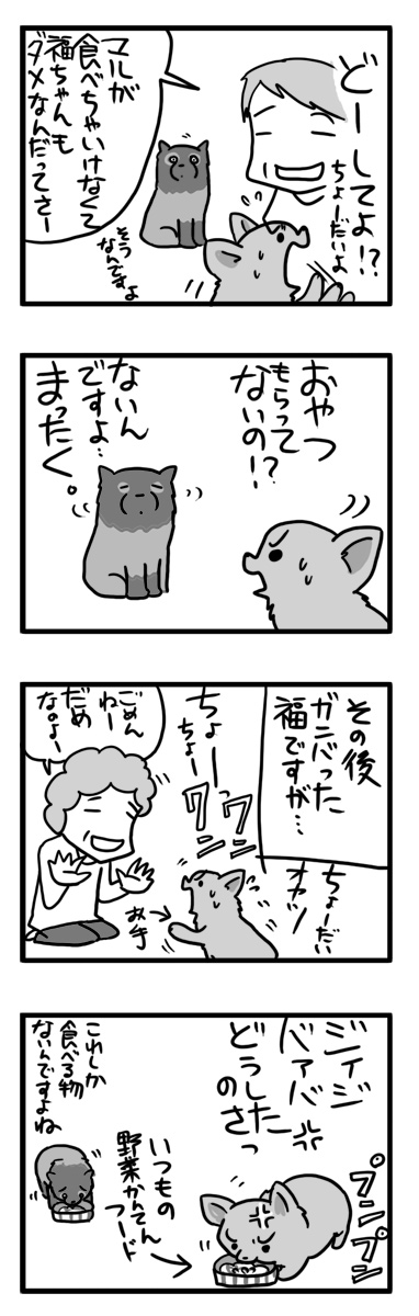 実家 福 預け 両親 オヤツ 犬 ダイエット 漫画 マンガ