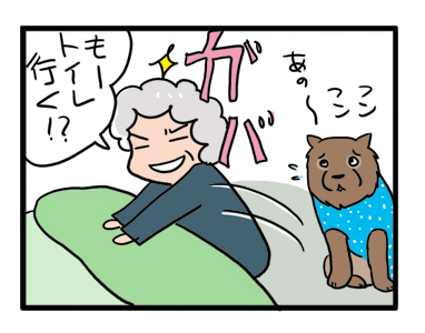 深夜 老犬 夜 トイレ おしっこ 散歩 老 まんが 漫画 マンガ 痴