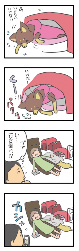 犬 心臓病 保護犬 老犬 チワワ 多頭 寝 落ち 昼寝 一緒 兄 妹 イラスト 絵 まんが 漫画 マンガ