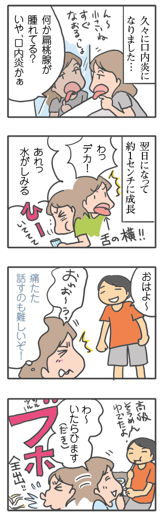 口内炎 こうないえん 炎症 クチ 大きい 何日 完治 痛 白 デキモノ 口内 犬 元保護犬 老犬 保護犬 チワワ イラスト 絵 まんが 漫画 マンガ