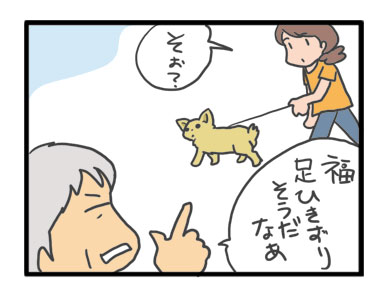犬 足 滑り 滑り止め 筋力 老化 老犬 介護 歩 散歩 パウ paw wing シール 靴下 高齢 爺 婆 ワン 心臓病チワワ イラスト 絵 まんが 漫画 マンガ